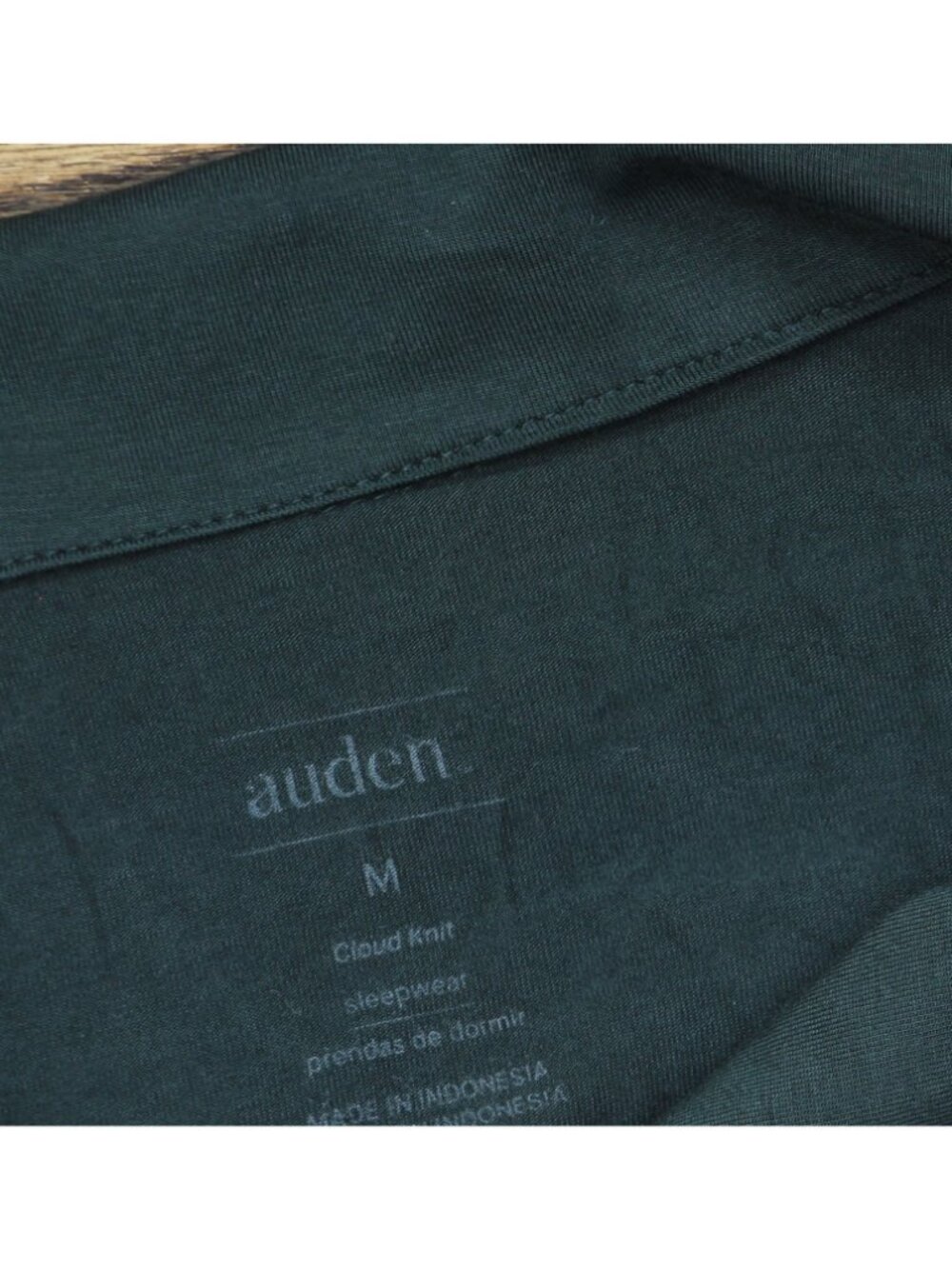 Auden Womens Cloud Knit Modal Notch Collar Short Sleeve Pajama Top Green M - Picture 3 of 7